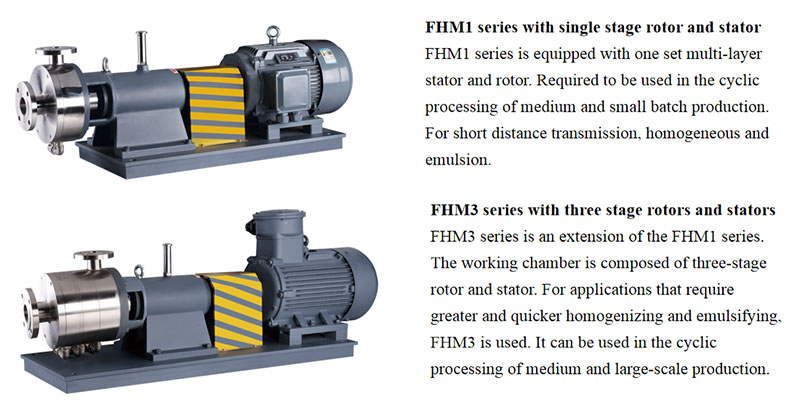 Inline homogenizing mixers Inline homogenizing mixers