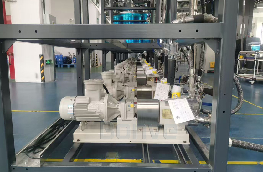 Bonve Rotary Lobe Pump for High-Viscosity Resin Transfer from IBC to Mixing Tank