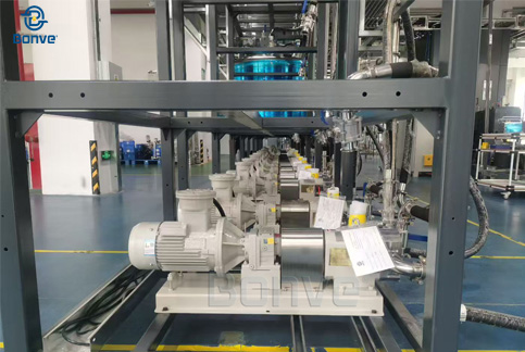 Bonve Rotary Lobe Pump for High-Viscosity Resin Transfer from IBC to Mixing Tank